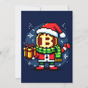 Cartão De Festividades Moeda Festiva de Homem Engraçado Pixel Art Design 