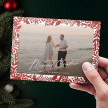 Moldura Botânica Vermelha de Natal Foto Mais Alegr
