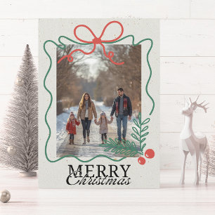 Cartão De Festividades Moldura de desenho à mão Merry Christmas