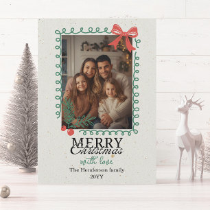Cartão De Festividades Moldura de desenho à mão Natal Feliz
