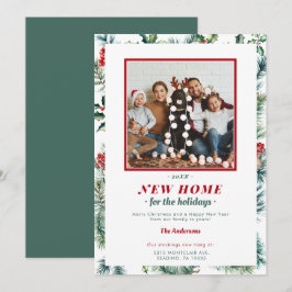 Cartão De Festividades Moldura de Férias Vermelho Verde Nova Casa Foto El