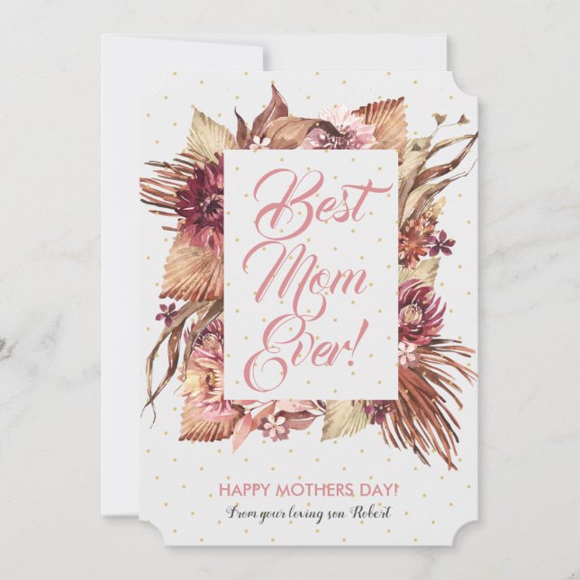 Cartão De Festividades Moldura de flores e folhas da savana (Frente)