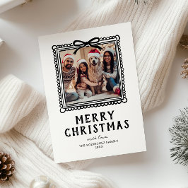 Cartão De Festividades Moldura de Foto Doodle Natal