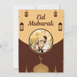 Cartão De Festividades Moldura de Foto Eid Mubarak Arte de Silhueta de Me
