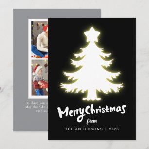 Cartão De Festividades Moldura de Galho de Frutas Natal Família 2 Foto