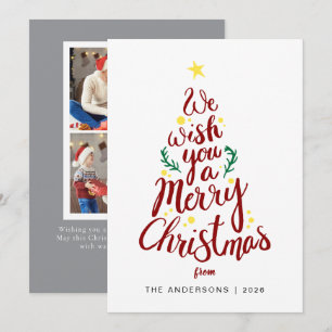 Cartão De Festividades Moldura de Galho de Frutas Natal Família 2 Foto