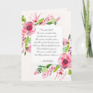 Cartão De Festividades Moldura de rosas em aquarela rosa personalizada Di