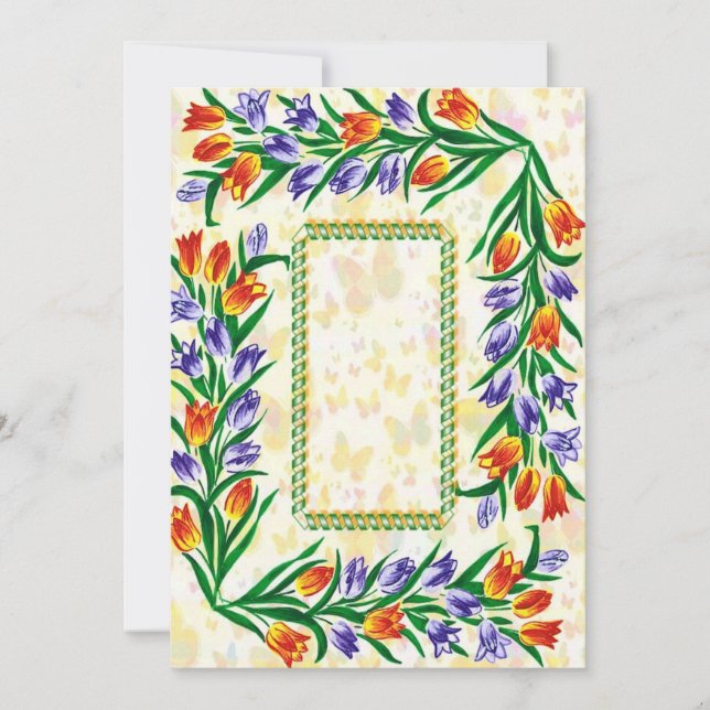 Cartão De Festividades moldura floral (Frente)