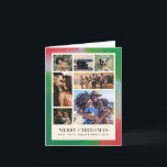 Cartão De Festividades Moldura Pintada Verde e Vermelha e Sete Foto<br><div class="desc">Você não precisa escolher apenas uma foto para este cartão de Natal feliz e moderno. Um arranjo moderno de sete das suas melhores fotos de família é enquadrado dentro de uma borda de uma moldura pareada e texturizada em tons festivos de verde, vermelho e azul pálido dentro de uma grade...</div>