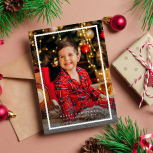 Cartão De Festividades Moldura simples e fofa de foto de Natal