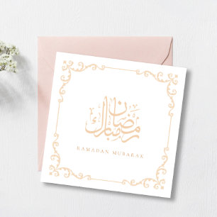 Cartão De Festividades Moldura Vintage Dourada Ornata Ramadan Mubarak
