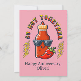 Cartão De Festividades Molho de Pimenta Tão Quente Juntos Aniversário Pic