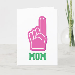 Cartão De Festividades MOM Pink Sports Finger SEU Dia de as mães NÚMERO U