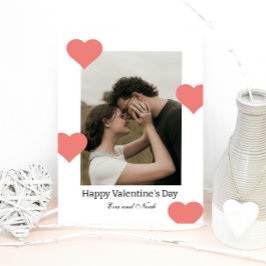 Cartão De Festividades Momento de Foto de São Valentão Coração Branco Min