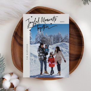 Cartão De Festividades Momentos alegres Juntos Foto de Natal Branco