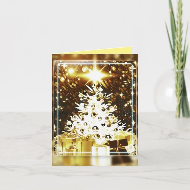 Cartão De Festividades Momentos de Férias do ouro (Frente)