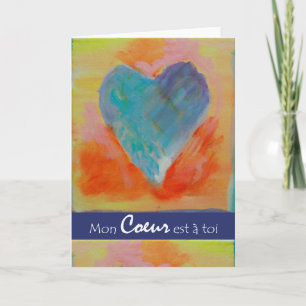 Cartão De Festividades Mon Coeur est a toi, Meu coração é seu, Romance