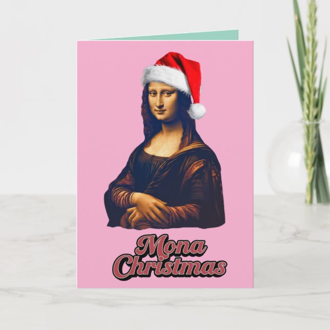 Cartão De Festividades Mona Lisa Natal (Frente)