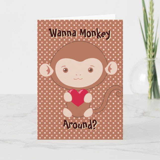 Cartão De Festividades Monkey V-Day Card (Frente)