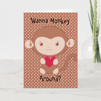 Cartão De Festividades Monkey V-Day Card
