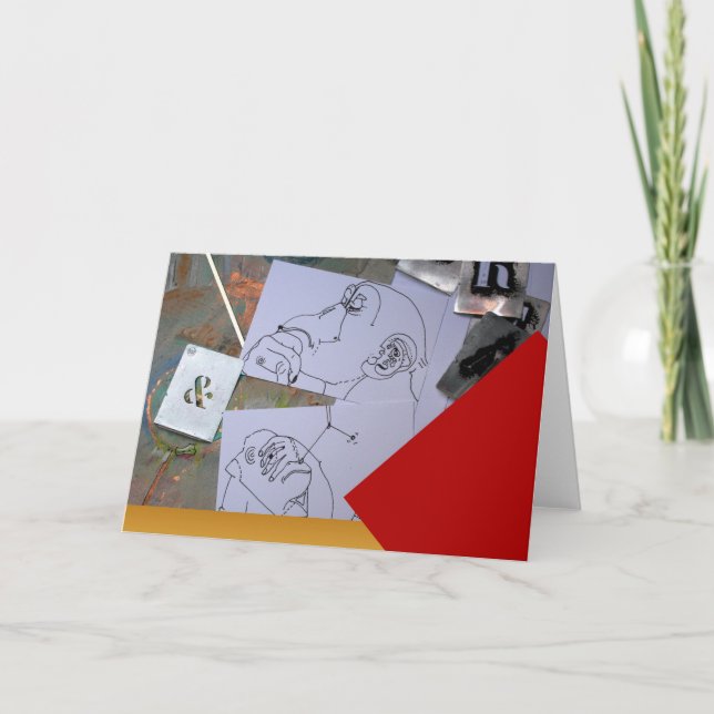 Cartão De Festividades Monkeys thinking about New Year's resolutions Card (Frente)