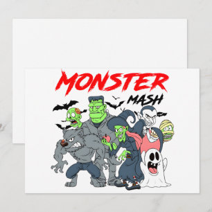 Cartão De Festividades Monster Mash Bash — Tripulação Spooky no Modo de P