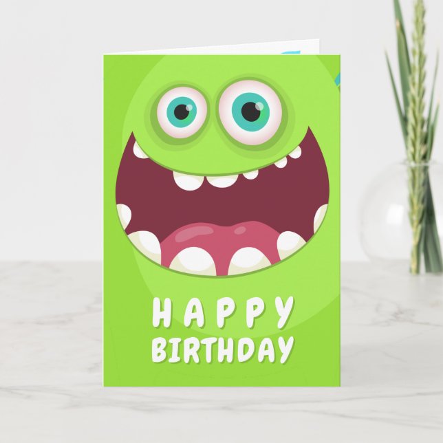 Cartão De Festividades Monstro Bonito Divertido (Frente)