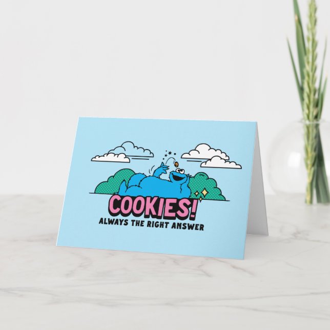 Cartão De Festividades Monstro de cookies | Cookies Sempre a resposta cer (Frente)