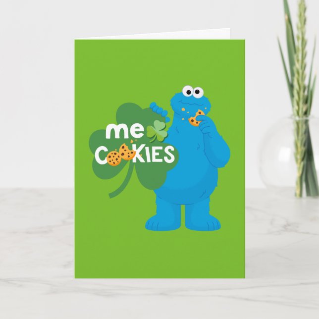 Cartão De Festividades Monstro de cookies | Shamrock Love (Frente)
