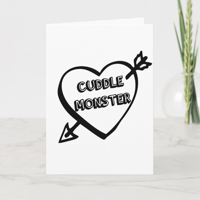 Cartão De Festividades Monstro do dia de os namorados (Frente)