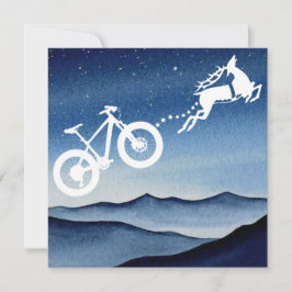 Cartão De Festividades Montanha de Bicicleta de Natal Rena de Natal Estre
