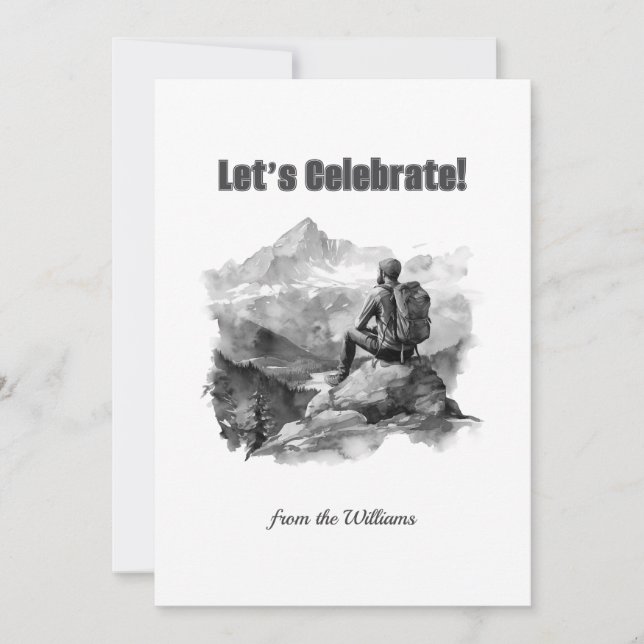 Cartão De Festividades Montanhas de Caminho de Natal do Homem de Férias (Frente)