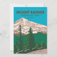 Monte Rainier National Park Washington Vintage