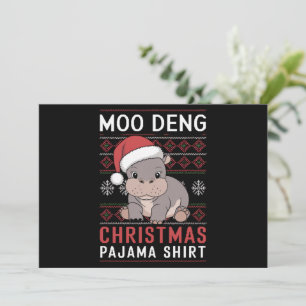 Cartão De Festividades Moo Deng Natal Família Combinando Pijama 