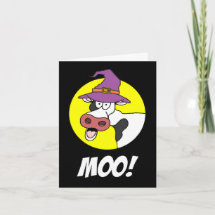 Cartão De Festividades Moo I quer dizer, Boo Halloween Cow Holiday Card