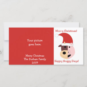 Cartão De Festividades Moo-y Christmas and Happy Hoggy Days!