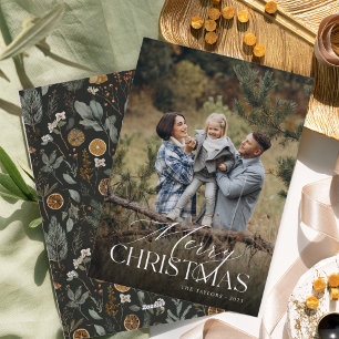 Cartão De Festividades Moody Botanical Vertical Photo