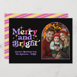Cartão De Festividades Moody Luxe Modern Retro Christmas Family Photo