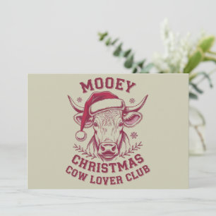 Cartão De Festividades Mooey Christmas Western Cow Lover Club Xmas Season