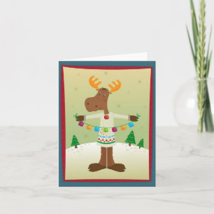 Cartão De Festividades Moose and Bells