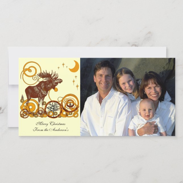 Cartão De Festividades Moose Christmas (Frente)