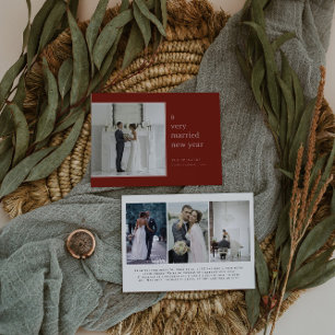 Cartão De Festividades Morango Casado Ano Novo   Casamento elegante