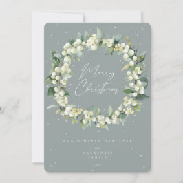 Cartão De Festividades Morango de Neve + Eucalyptus Fora de Natal Não Fot