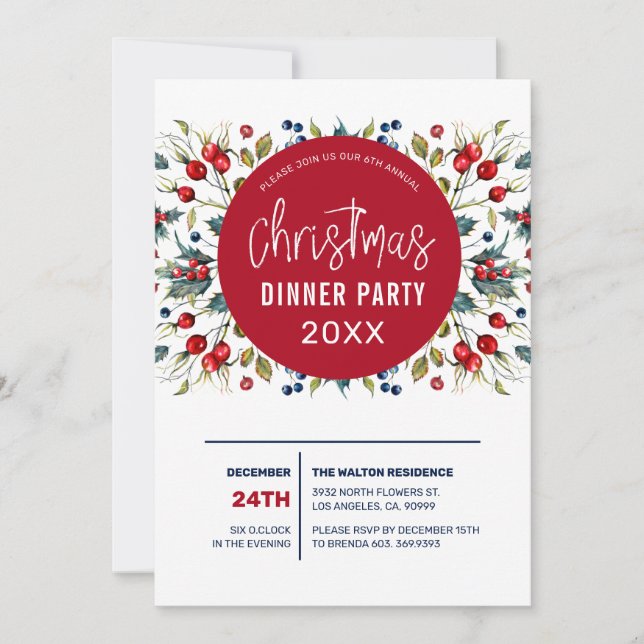 Cartão De Festividades Morangos vermelhos e folhagem verde (Frente)