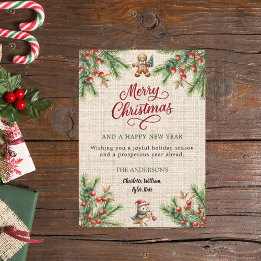 Cartão De Festividades Morangos vermelhos pinheiros, pinheira, pinheira,