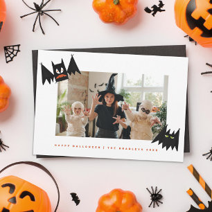 Cartão De Festividades Morcegos Engraçados Ilustrados Halloween