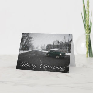 Cartão De Festividades Morris Classic Car Christmas Card English Village