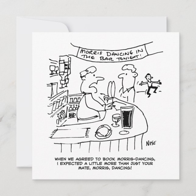 Cartão De Festividades Morris Dançando em Pub. Tradicional Dança Morris (Frente)