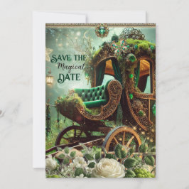 Cartão De Festividades Mossos Mágicos & Carruagem Esmeralda ao Luar Salve