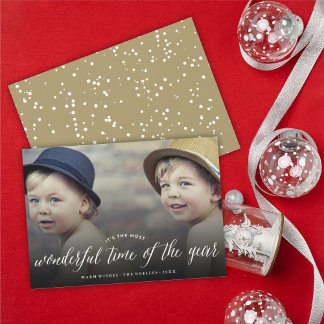 Cartão De Festividades Most Wonderful Time Of The Year Modern Photo